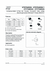 DataSheet STP7NM50N pdf